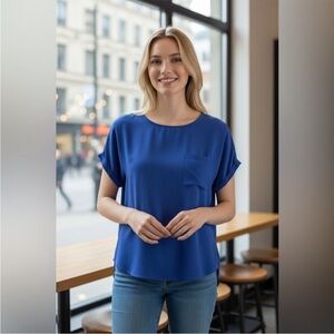 Toska Royal Blue Blouse with Pocket